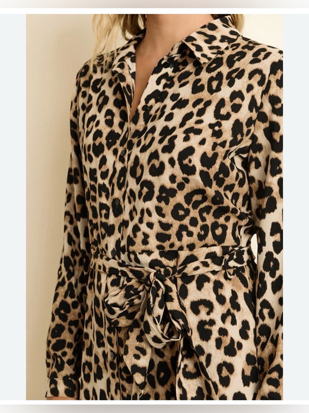 Sara Michelle Leopard Print Mini Dress in Tan and Black